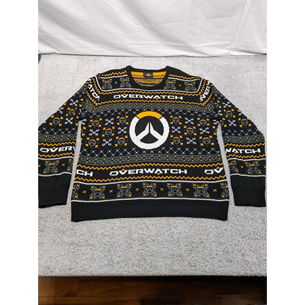 Overwatch Blizzard Sweater Think Geek 2018 2XL Black Heavy Tight Knit‎ Gamer